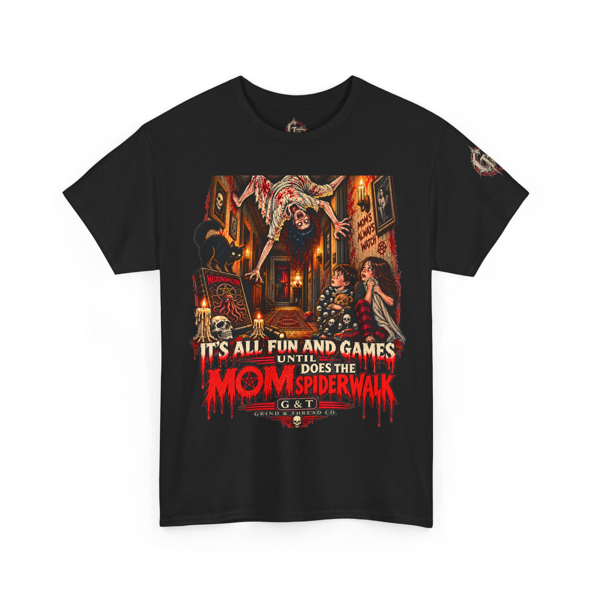 Mom Does the Spider Walk Horror Shirt | Funny Possessed Mom Halloween Tee | Grind & Thread Co.