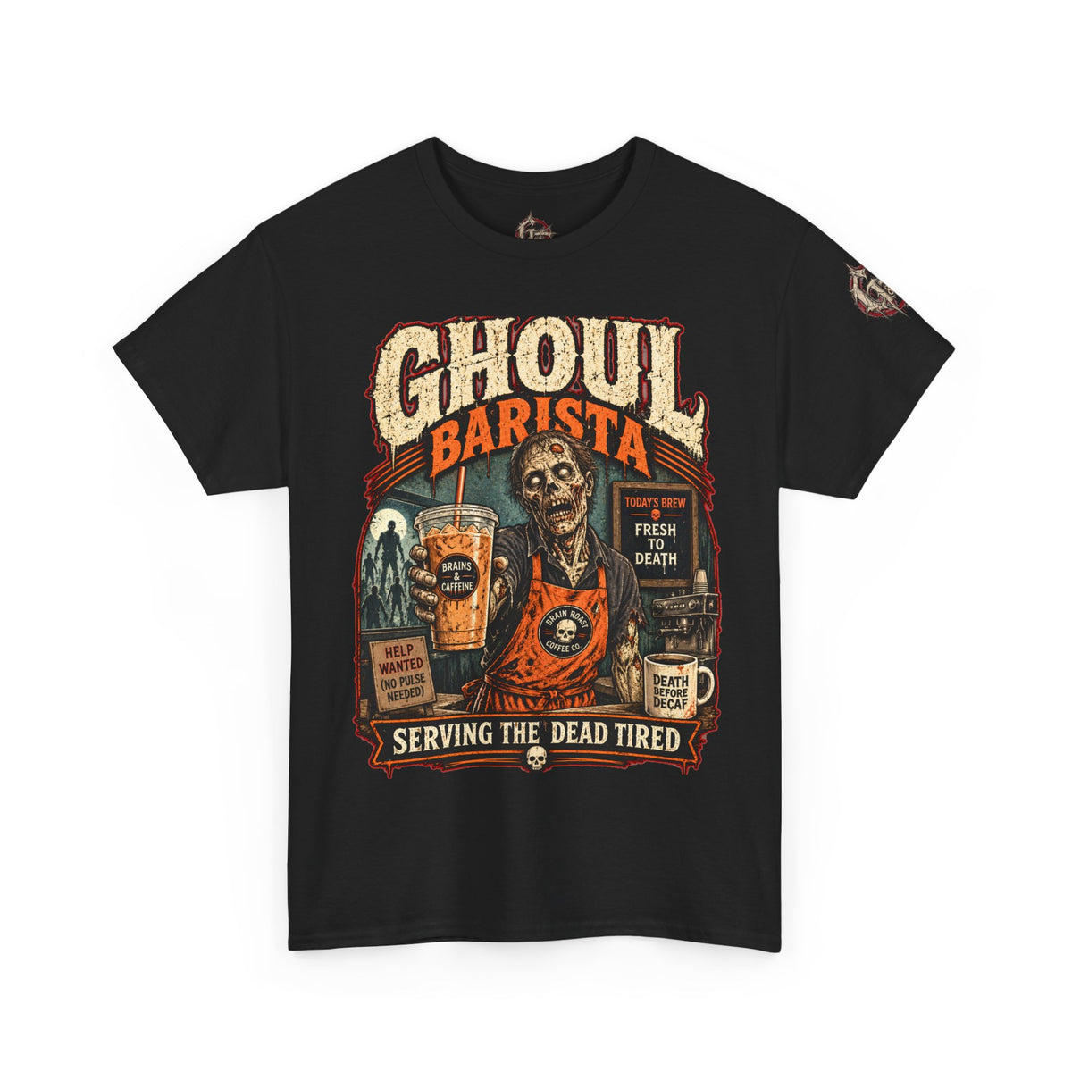 Ghoul Barista Shirt | Zombie Coffee Shirt | Horror Coffee T-Shirt | Retro Halloween Shirt | Spooky Coffee Lover Gift