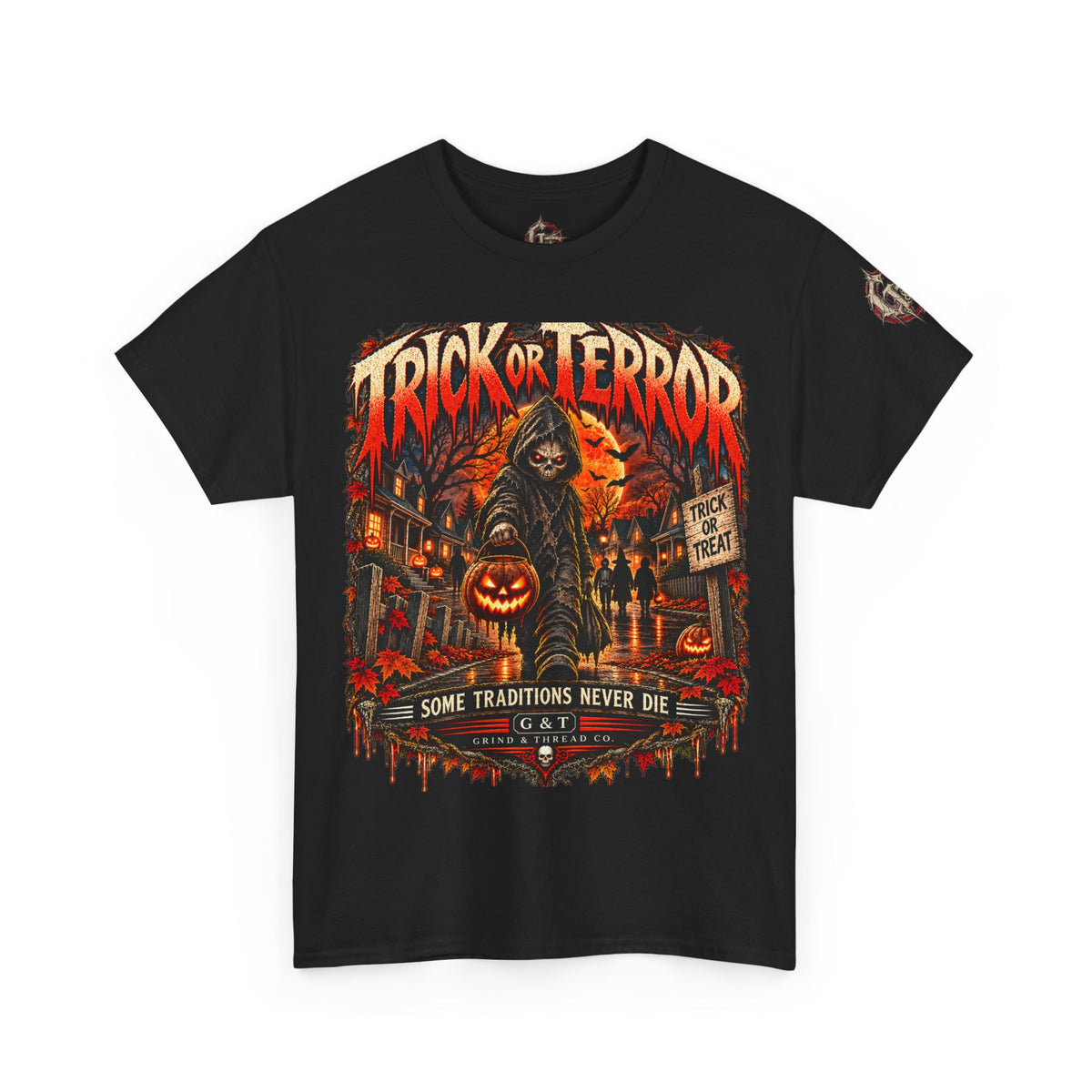 Trick or Terror Halloween Shirt | Some Traditions Never Die | Horror Graphic Tee | Grind & Thread Co.
