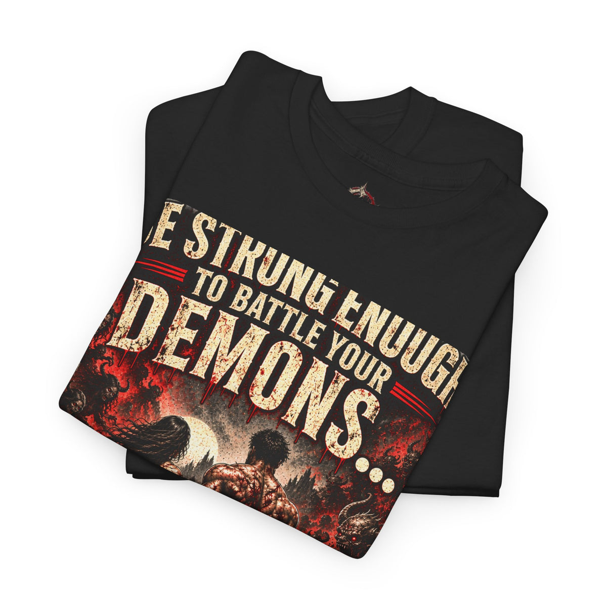 Battle Your Demons Shirt, And His Graphic Tee, Gothic Workout Shirt, Dark Couples Tee, Horror Gym T-Shirt