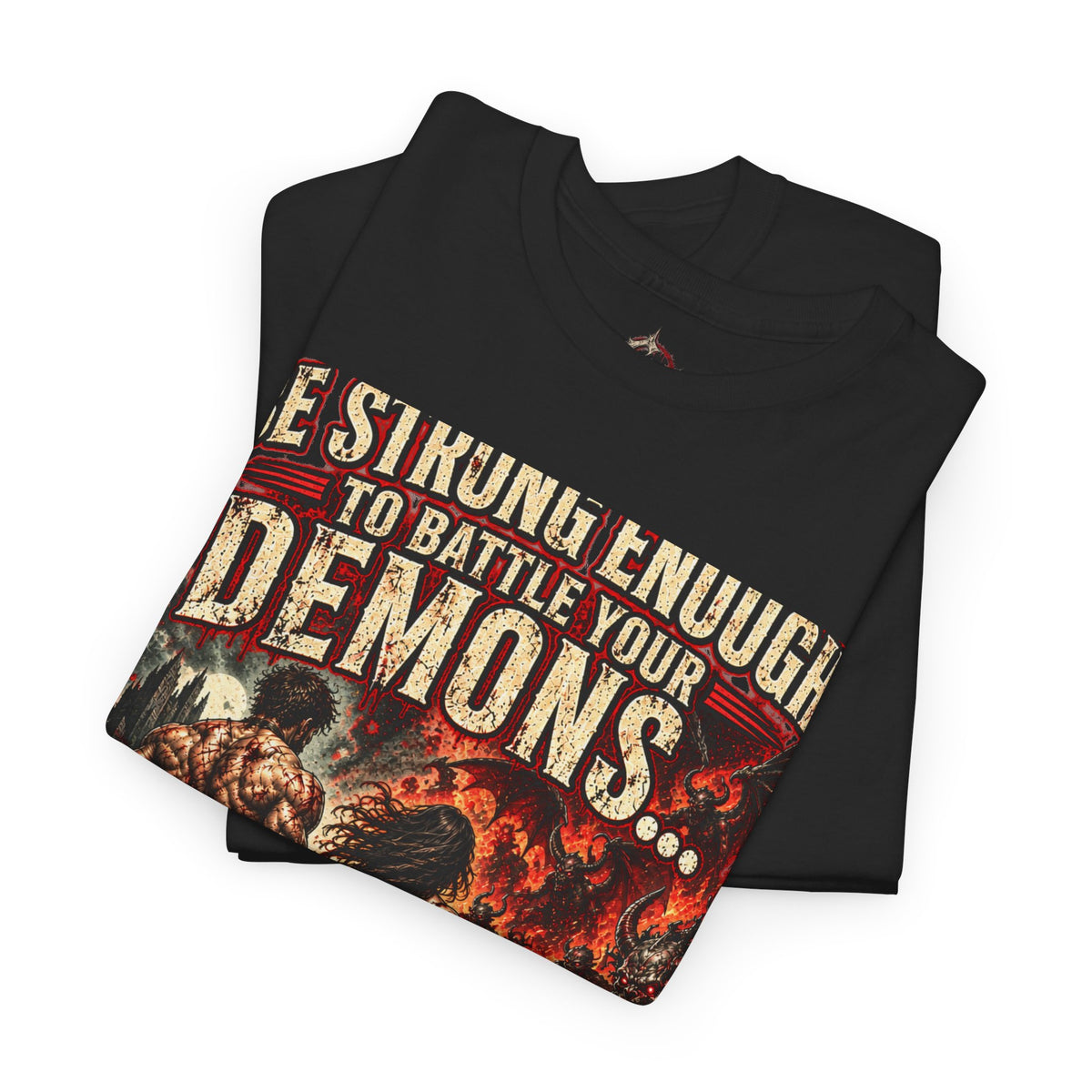 Battle Your Demons Shirt, And Hers Graphic Tee, Gothic Gym Shirt, Dark Relationship Shirt, Horror Fitness T-Shirt