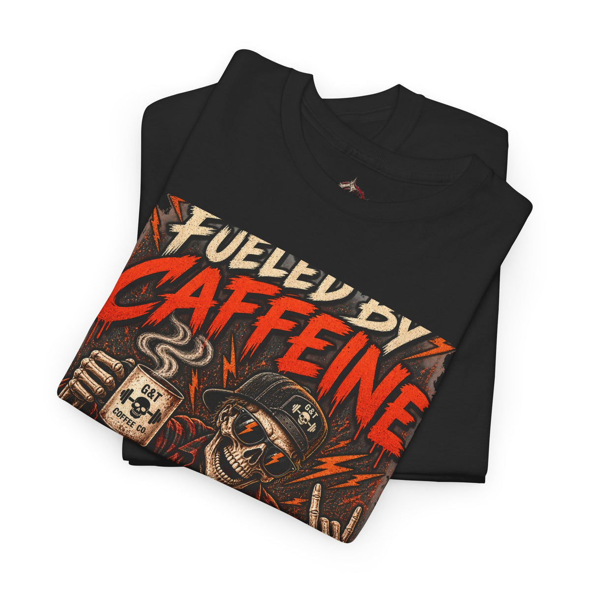 Fueled by Caffeine and Bad Ideas Shirt, Coffee Lover T-Shirt, Funny Caffeine Tee, Skeleton Coffee Shirt, Gothic Graphic Tee