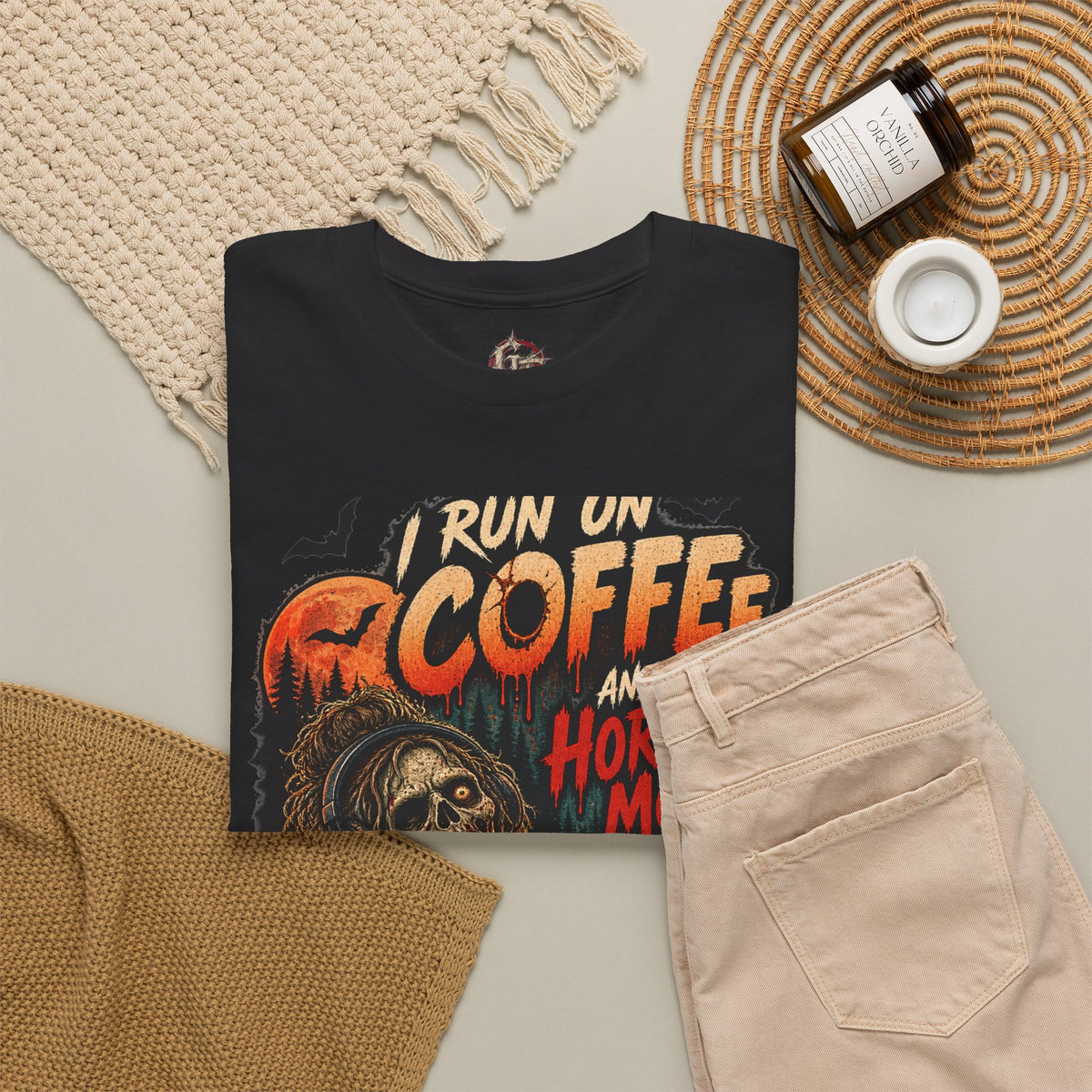 Coffee and Horror Movies Shirt, Horror Coffee T-Shirt, Halloween Coffee Tee, Spooky Coffee Shirt, G&T Graphic Tee
