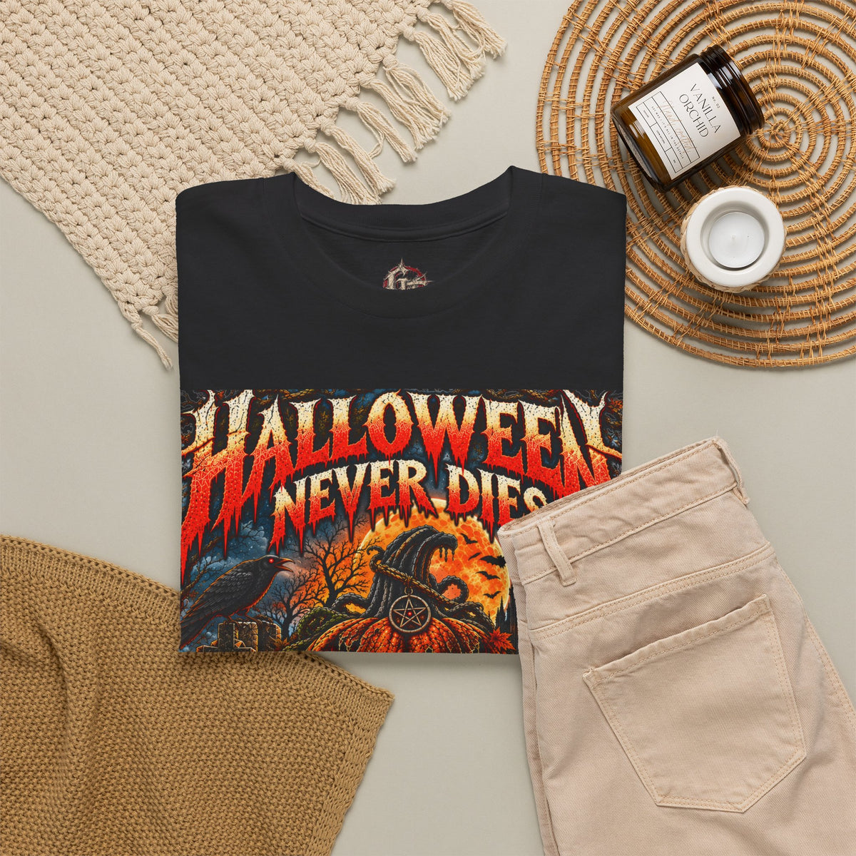 Halloween Never Dies Shirt | Gothic Halloween T-Shirt | Jack O Lantern Horror Tee | Alternative Horror Shirt | Grind & Thread Co.